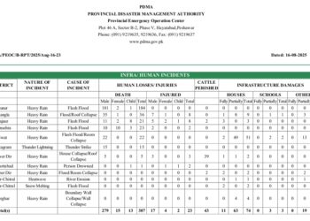 خیبرپختونخوا میں بارشوں اور فلش فلڈ سے شدید تباہی