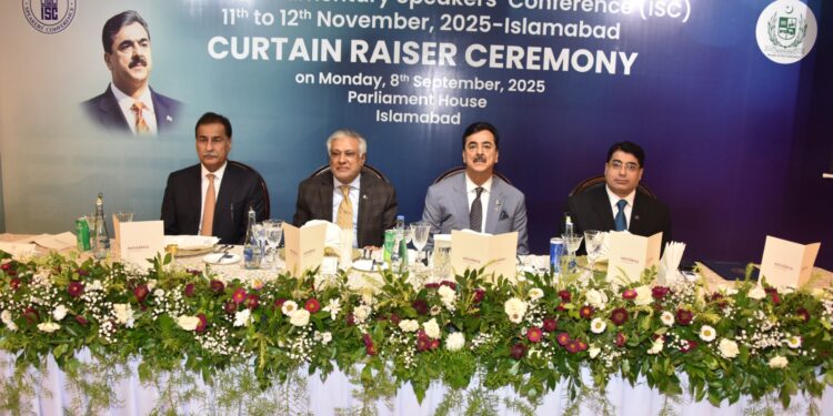 انٹر پارلیمنٹری اسپیکرز کانفرنس (ISC) کی باقاعدہ تشہیری تقریب (کرٹن ریزر) پارلیمنٹ ہاؤس میں منعقد ہوئی