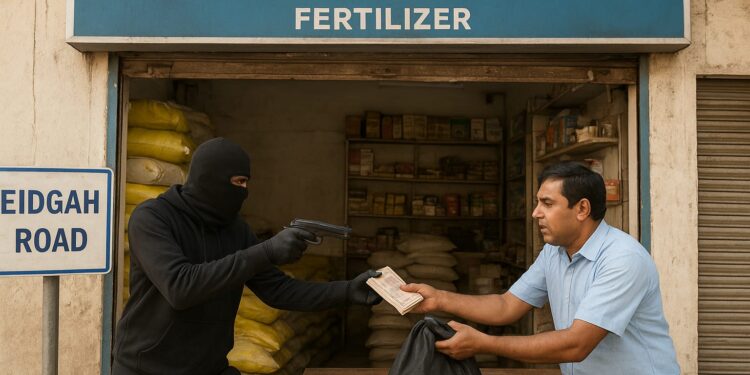 لیہ: کھاد کی دکان پر ڈکیتی، 15 لاکھ روپے لوٹ لیے